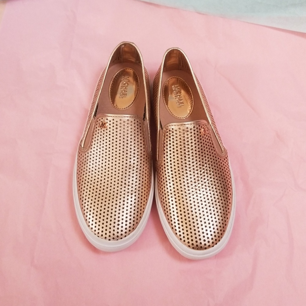 Michael Kors Rose Gold Slip ons